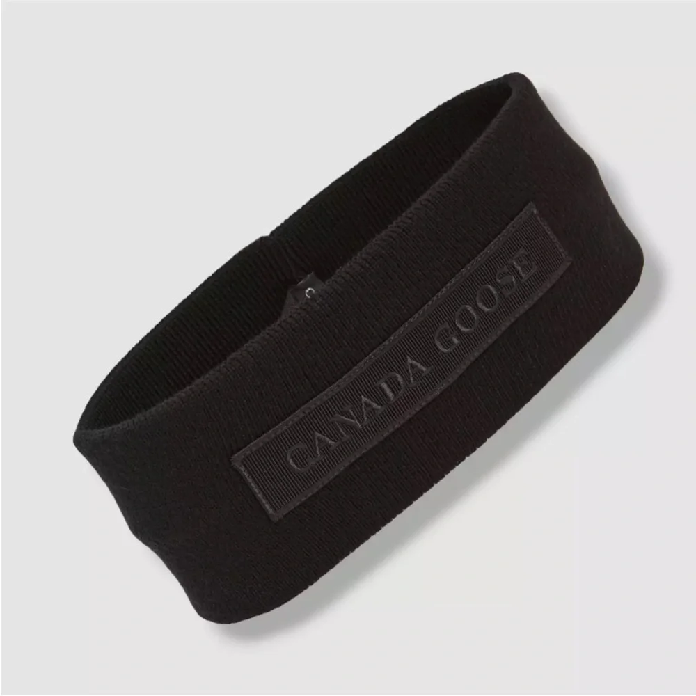 Canada Goose Black Knit Logo Headband